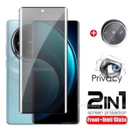 2in1 3D Curved Privacy Tempered Glass For Vivo X200 X100 Pro X90 X80 5G 2024 Screen Protector Full C
