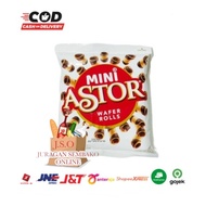 Mini Astor Wafer Rolls 27gr Mini Astor Wafer Coklat Roll Snack Cemilan Anak Murah