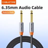 CABLETIME 6.5mm Male to Male Aux Audio Cable Audio Jack Aux TS Guitar Mic Speaker Cable Aux Cable