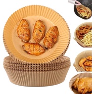 100pcs 20cm Air Fryer Disposable Paper Liner Non-Stick Mat Round Paper Baking Mats Kitchen AirFryer Baking Accessories