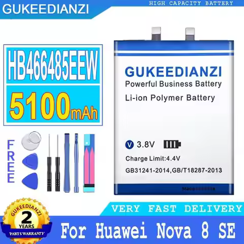 Safe HB466485EEW Premium Replacement For Huawei Nova 8 SE Nova 8 Pro Mobile Phone Battery 5100mAh