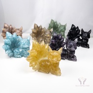 Nine Tail Fox III Crystal Chips Resin | Crystals Carvings | Crystal Display | Crystal Chips