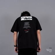 UNKL347 Men's Short Sleeve Black T-Shirt with Car Crash Motif HC 347 X PAWW