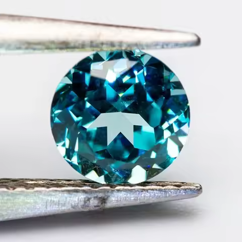 Lab Grown Paraiba Round Shape Small Size Lab Grown Gemstone for Diy Jewelry Making