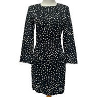 Dress Wanita Wedding Dress/ Black Midi Dress Dress/ Long Sleeve Dress/ Vintage Polka Dot Dress/ Retr