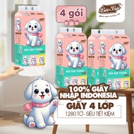 Combo of 6 4-layer wall-mounted Tissue paper Bao Bao Tissue Lu wall-mounted toilet paper 1280 sheets