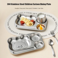 304 Stainless Steel Children's Dinner Plate, Cute Cartoon Animal Motif Best Plate, NestThai Cute Sty