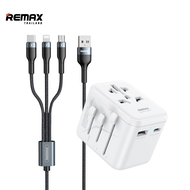 Remax Universal Adapter RP-U23 & Cable 3 in 1 RC-070th Travel Gadget Set - ชุดเซ็ตสุดคุ้ม อะแดปเตอร์