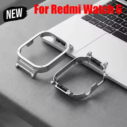 Metal frame ear protection shell For Redmi Watch 6 strap bracelets replaceable bumper For Redmi Watc