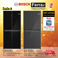 Bosch Series 4 KMC85LBEA Black Glass French Door Refrigerator (547L) with VitaFresh Bosch KMC85LEEA 