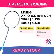 [100% ORI ] LIñINg AXFORCE 80 II Badminton Racket (Thunder 80 Gen 2) Heavy Smash Attack