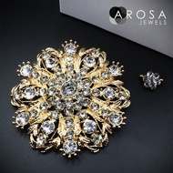 AROSA JEWELS Classic Series 2-in-1 set brooch pin kerongsang D11-02 (7.3cm x 7.3cm)