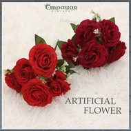 1 PCS - 5 head RED ROSES/6 head PREMIUM ROSE/ARTIFICIAL FLOWER/红玫瑰/仿真花/FS1058/FS1059/BUNGA ROSE HIAS
