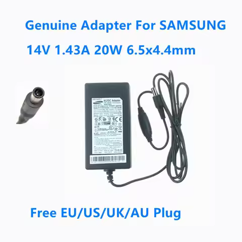 Genuine 14.0V 1.43A 20W AD-2014B AC/DC Adapter For SAMSUNG Monitor Power Supply Charger