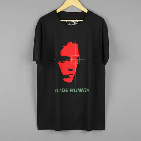 Blade Runner T-Shirt CyberPunk Movie Rachael Rick Deckard Black Men's Clothing Short Sleeve Cotton T