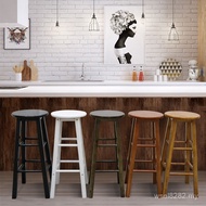 Solid Wood Bar High Stool Chair High Retro Bar Chair Stool Household Foot Stool Stool Bar Simple Bar