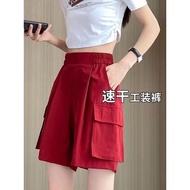 seluar cargo perempuan cargo pants women Fat Jin Plus Size Quick-Drying Overalls - Casual Wide Leg P