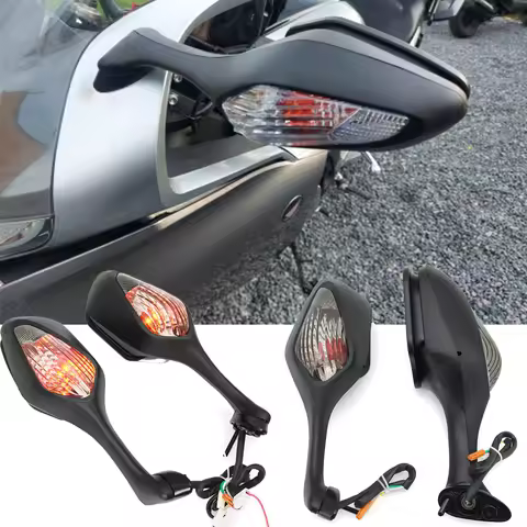 Motorcycle Rear View Mirror LED Turn Signal Side Mirrors Folding Motorcycle Accessories for HONDA CB