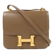 HERMES Evercolor皮革Constance 24金扣肩背袋Toundra