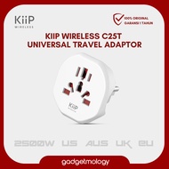 KiiP Wireless C25T Compact Universal Travel Adapter 2500W Fast Charging US/DE/CN/EU/AUS/UK