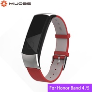 หนังสำหรับ Huawei Honor Band 4 / Honor Band 5 Breathable สายรัดข้อมือกีฬาสายรัดข้อมือสำหรับ Huawei Honor สายรัดข้อมือฟิตเนสอุปกรณ์เสริม