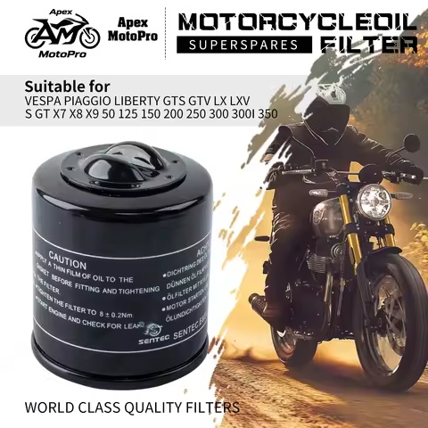 AM One Slot Top Oil Filter For Vespa Piaggio Liberty GTS GTV LX LXV GT ET4 X7 X8 X9 50 125 150 200 2