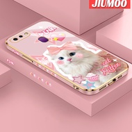 เคส JIUMOO สำหรับ OPPO F9 F9 Pro F7 F5เยาวชน Realme 2 Pro U1เคสการ์ตูนแมวน่ารักลายขอบสี่เหลี่ยมเคสชุ