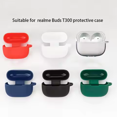 Fashion Earphone Case For Realme Buds T300 Bluetooth Headphone Box Sleeve Shockproof Dustproof Silic