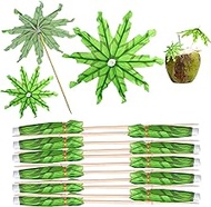 LOMIMOS 50pcs Drink Umbrella Topper,Tropical Coconut Palm Tree Cocktail Paper Parasol stick with wood toothpick for Hawaiian Pool Party Ice Cream Cupcake Fruit
