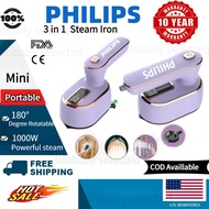 READY STOCK【10-year warranty】philips HX-6198 Steam Iron Mini 1200W Handheld Portable Rotatable House