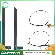 [hIkAi] Dual Band 6Dbi Wireless WiFi Antenna RP-SMA+MHF4 Pigtail Cable for AX200 AC9260 NGFF M.2 Wir