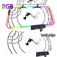 Qifen เสื่อโต๊ะทำงานสีขาวขนาดใหญ่120X60สำหรับเล่นเกม Xxxl พรม Led RGB แผ่นรองเมาส์ Mausepad สีดำแผ่น
