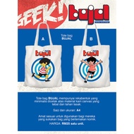 Tote Bag Bujal - Material Kanvas - Besar tebal dan tahan lasak - Muat Dokumen A4