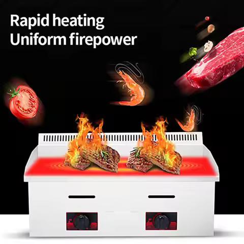 Gas Powered Pancake Machine Commercial Gas Griddle Plate For Scallion Pancake Teppanyaki Iron Plate 