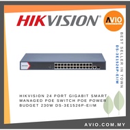 Hikvision 24 Port Gigabit Managed IP Network PoE Switch 24 Poe 1 Uplink 1 SFP 230W DS-3E1526P-EI/M