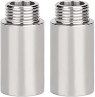 Fitvell Stainless Steel Pipe Fitting Shower Arm Extension 40mm Length G 1/2 Male to G 1/2 Female BSP