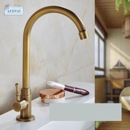 [szsirui] 360 Rotate Flexible Sink Basin Faucet Tap Cold Faucet For Kitchen Golden