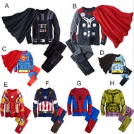 Ins Halloween costume cosplay role play 90-150cm Ironman Spiderman Superman Children's Boys Cartoon Halloween Party Costumes Thor Batman Captain America The Hulk