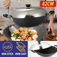 Arjoie 42CM Iron Casted Nonstick Cooking Wok