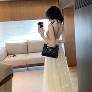 CHANEL黑金珍珠 菱格紋手提肩背斜背包24*17*8 98新配件盒子塵袋