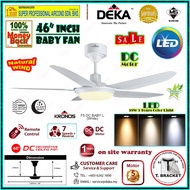 Deka Ceiling Fan with LED Light KRONOS F5DC BABY L White (46 inches) 14 Speed Remote Control 5 Blades DC Fan