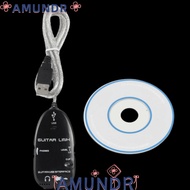 AMUNDR Guitar to USB Cable, White/Black USB Interface ​USB Guitar Interface, Convenient With Softwar