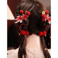 Red Koi u-Shaped Hairpin Girls Ancient Style Exquisite New Year Headdress Chinese Style lolita New Y