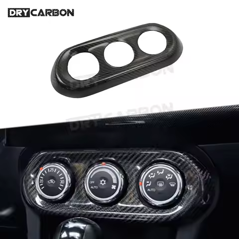 Carbon Fiber Air Condition Control Switch Button Panel Trim Frame Sticker For Mitsubishi Lancer Evol