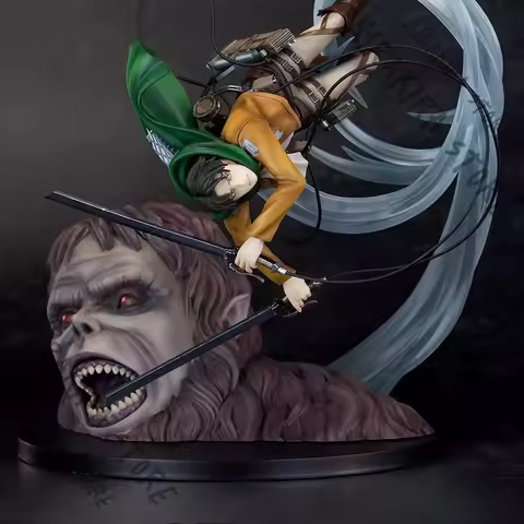 Attack on Titan Levi Ackerman VS Beast TitanS Genuine Figurines Collector's Edition Otaku Mascot Gar