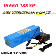 แบตเตอรี่ลิเธียม 48V 100AH 18650 54.6V พร้อมแผงป้องกันวงจรแบตเตอรี่ลิเธียม BMS ในตัว แบตเตอรี่ แบตแพ็ค