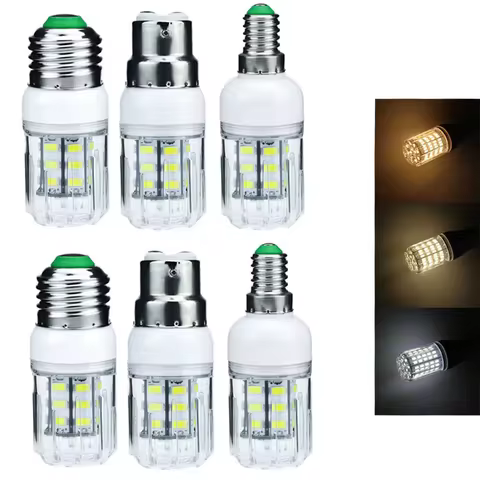 Hot 27LEDs 5W Light Bulb E27 B22 E14 5730 SMD Energy Saving Lamp Corn Lights Spotlight Bulb Warm Coo