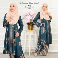 Kebarung Riau Tijani Kebaya Labuh Muslimah Corak Batik Songket Printed Nursing Friendly Berpoket Iro