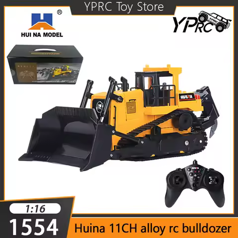 Huina 1554 1:16 Rc Bulldozer 11CH Remote Control Bulldozer Truck Huina1554 Electric Engineering Vehi