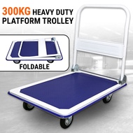 (AO) [150KG/300KG] Trolley Portable Hand Truck Metal / PVC Foldable Trolley Barang Plastic Trolley L